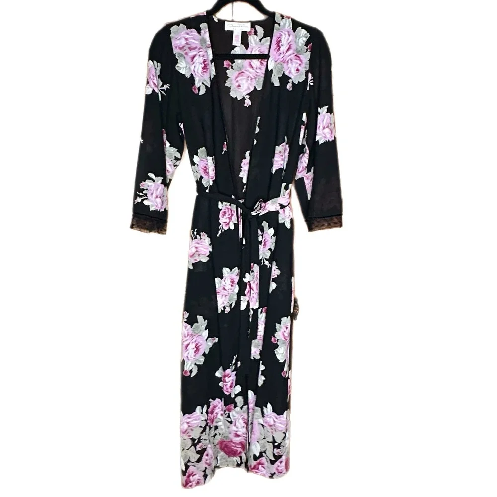 Oscar De La Renta Robe Vintage Sleepwear Cover Up Floral - Picture 1 of 5